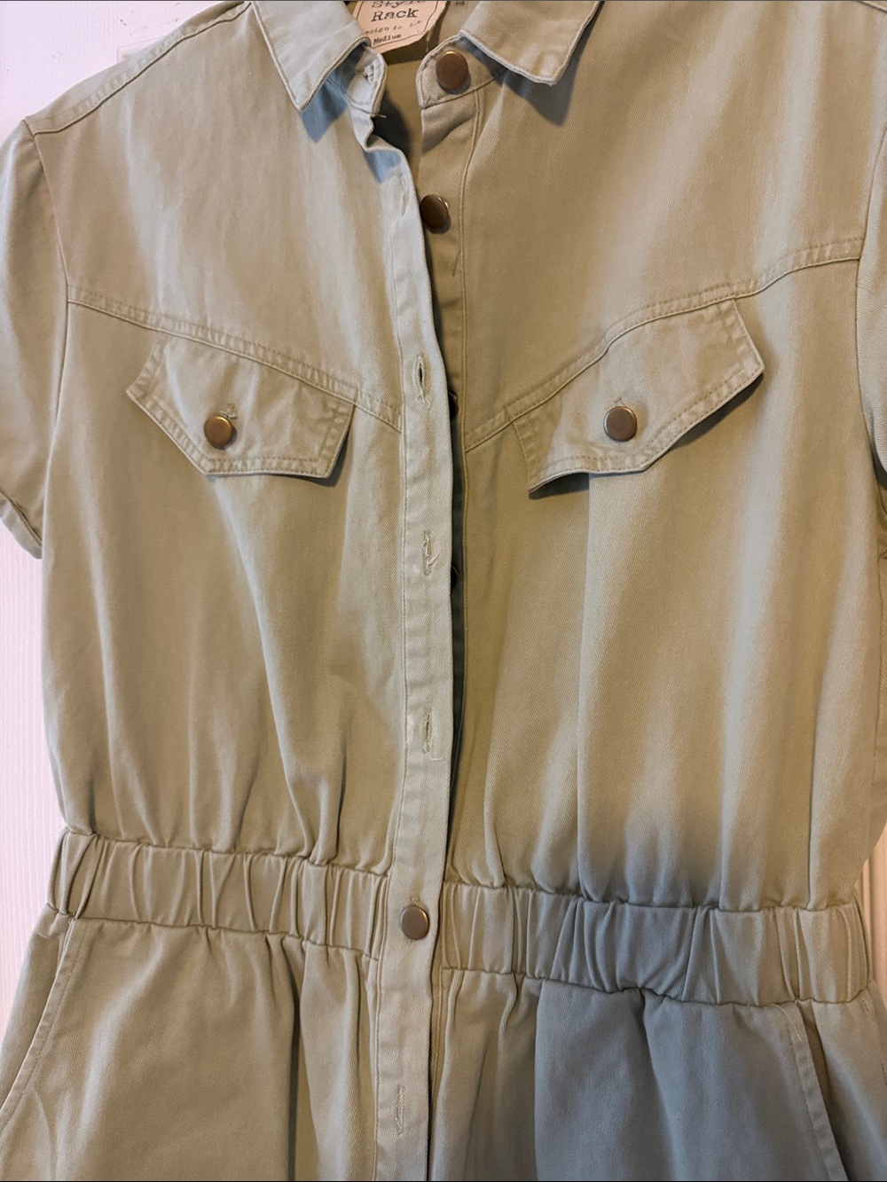 Style Rack Sage Green Button-Front Shirt - Picture 3 of 4